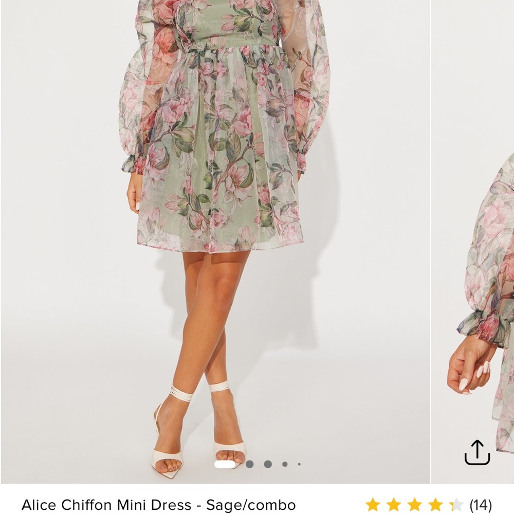 Fashion Nova Cream Ruched Tie Front Sundress